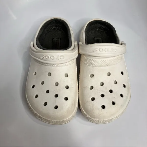 Crocs lined clogs‎ originals size 6 white - Image 3