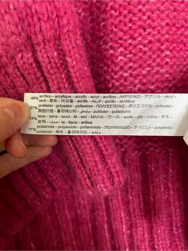Zara Pink Open-Front Cropped Knit Cardigan Size Medium - Image 4