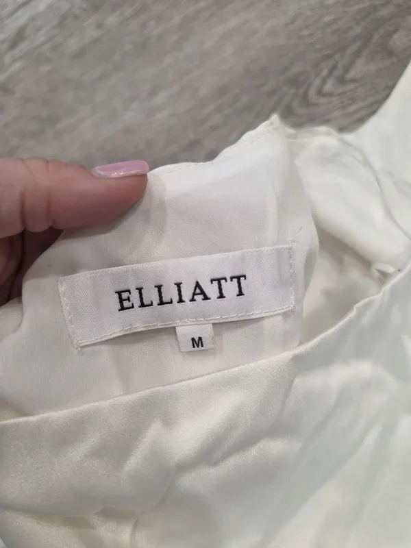 Elliatt White Asymmetrical Hem Cocktail Dress Medium wedding bridal sexy - Image 5