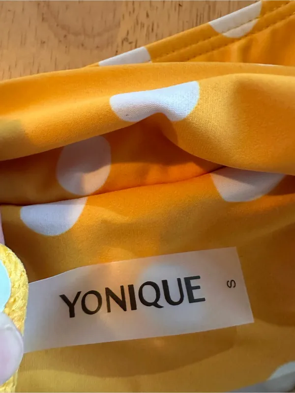 Younique Yellow and White Polka Dot Bikini Bottoms s new - Image 9