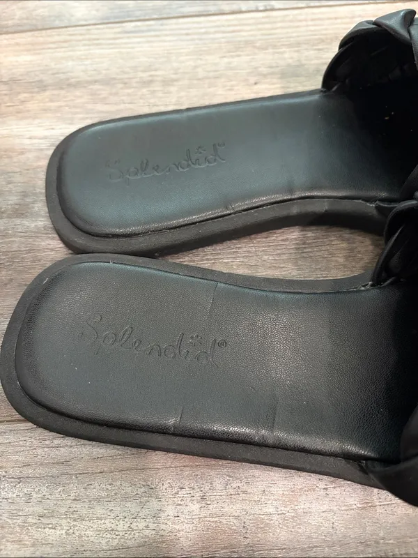 Splendid Black Paige Woven Slide Sandals 7.5 - Image 2