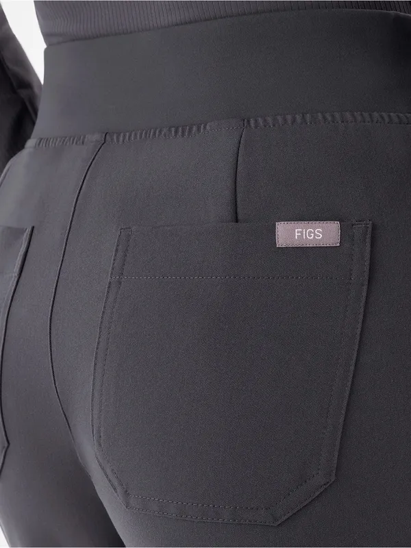 Figs Livingston High-Rise Straight-Leg Scrub Pant Charcoal Gray - Image 9