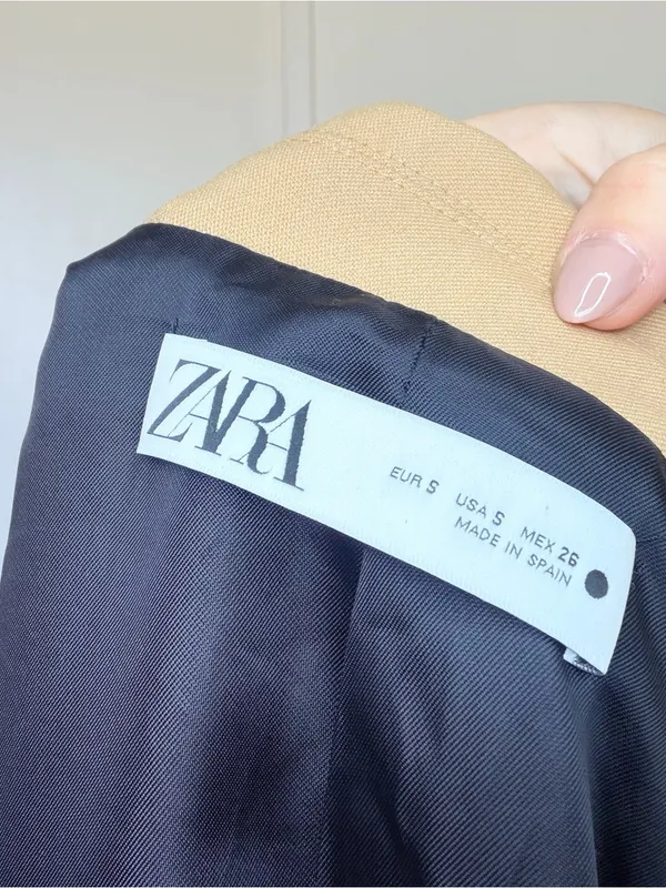 Zara Camel Single-Button Tailored Blazer & Trousers - Image 8