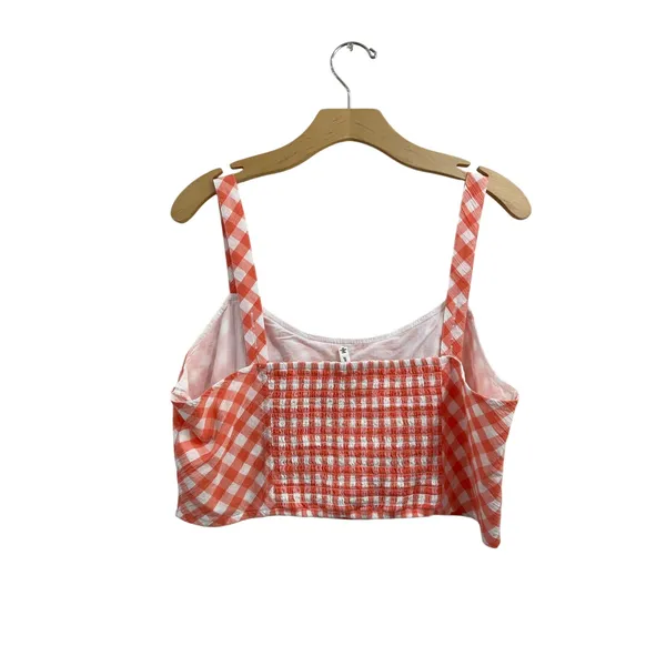 Aerie Peach Gingham Cottagecore Picnic Crop Tank Top Size XL‎ - Image 2