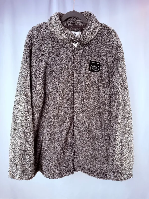 Disney Parks Full Zip Plush Fleece Jacket in Gray White‎ Size 3X - Image 2