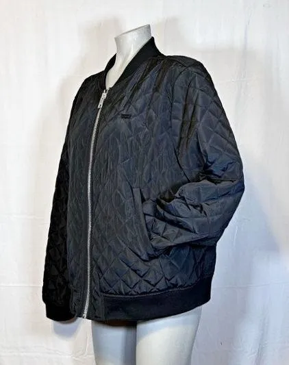 Levis Womens Black Diamond Lightweight Quilted Bomber Jacket~XL~ - Image 3