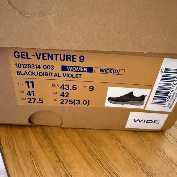 ASICS GEL Venture 9 Women's Trail Running Shoes Black Violet Blue Size 11 Wide - Image 12