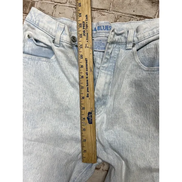 90s Vintage Mom Jeans Size 14 Light Acid Wash High Waisted LA BLUES‎ Classics - Image 5