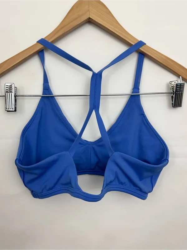 American Eagle OFFLINE By Aerie Real Me Keyhole Sports Bra Blue Small - Image 6