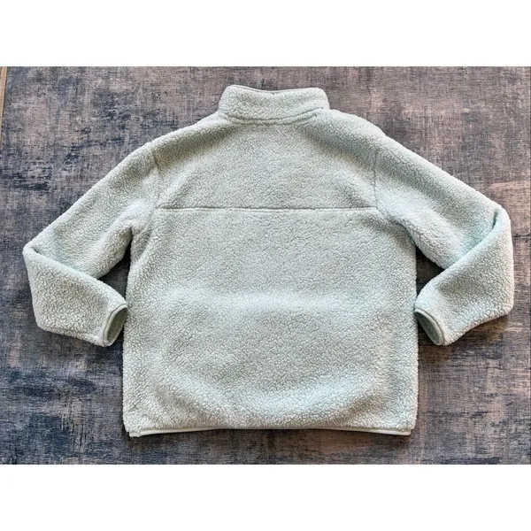 Eddie Bauer Light Aqua Blue Fleece 1/4 Snap Mock Neck Pullover Women's XL - Image 2