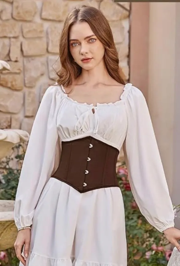 Halloween Sleek Brown Belt Pirate Corset - Image 2