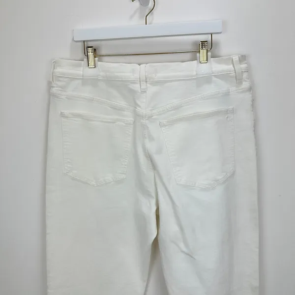 Madewell 90s Straight Crop Jean Tile White High Rise Raw Hem Classic US 33 NWT - Image 13