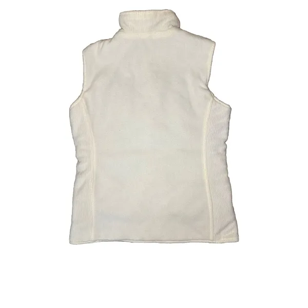 Izod Puffer Vest Reversible Zip Up‎ Fleece Lightweight Grayish White Vest Sz S - Image 7