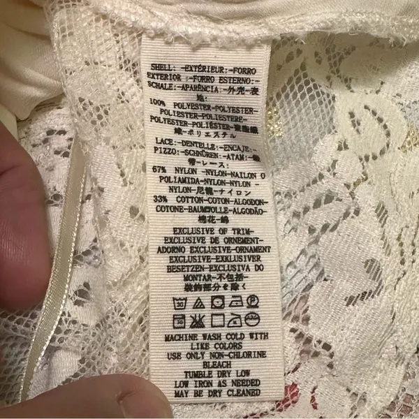 Free People cream Lace open crossover top L - Image 7