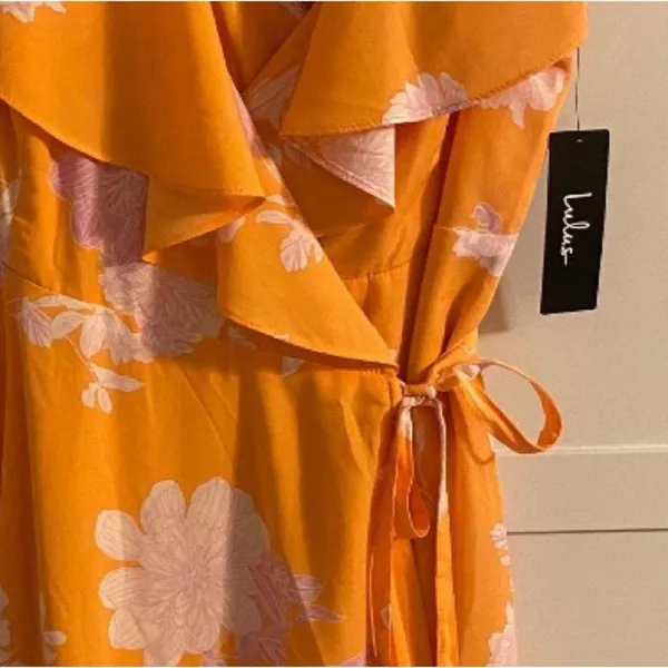 Lulu's Size XL Garden of Joy Floral Ruffled Wrap Dress w/Asymmetrical Hem NWT - Image 11