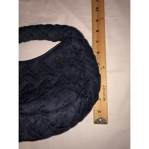 Urban Expression Denim Woven Top Handle Bag Dark Wash Blue Small Y2K Vegan - Image 5