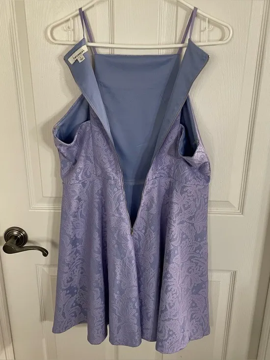 Francesca’s Lilac Floral Print Dress size L - Image 11