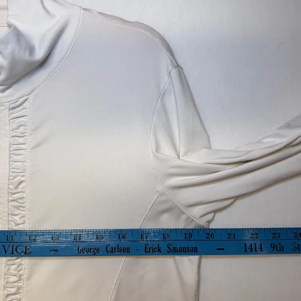 Tail Womens White Ruched Full Zip Mock Neck Golf Tennis Active Jacket‎ Size M - Image 4