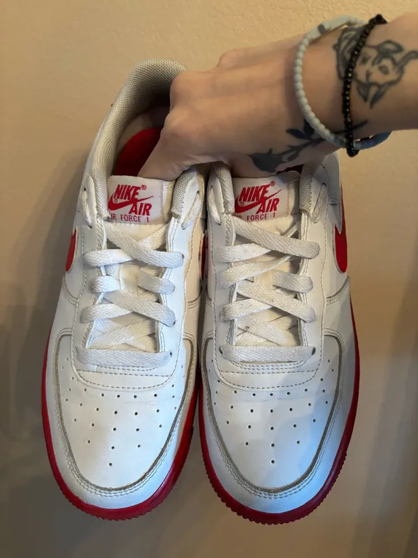 Nike Air Force 1 GS 'White Red Sole' - Image 3