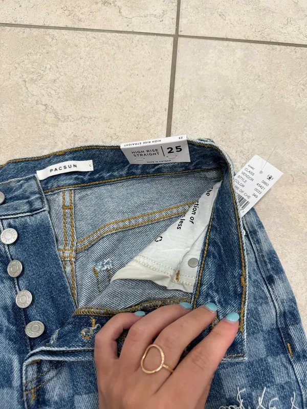 Pacsun Denim Checkered Jeans - Image 2