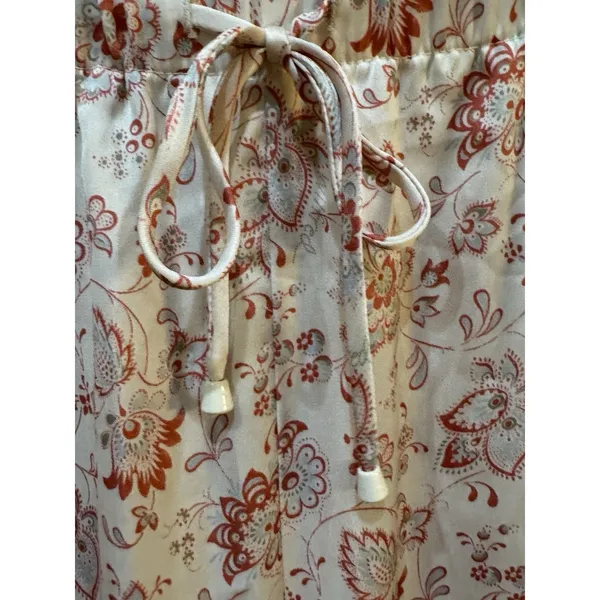 Aritzia Wilfred Toccata Satin Pant Floral Size‎ Medium Drawstring Pull On - Image 10