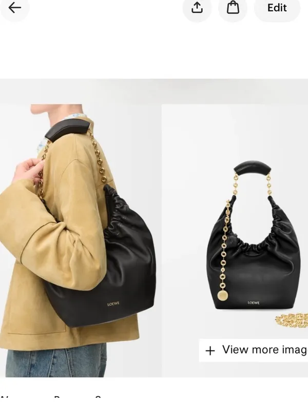 Loewe Small Squeeze bag in mellow nappa black lambskin - Image 2
