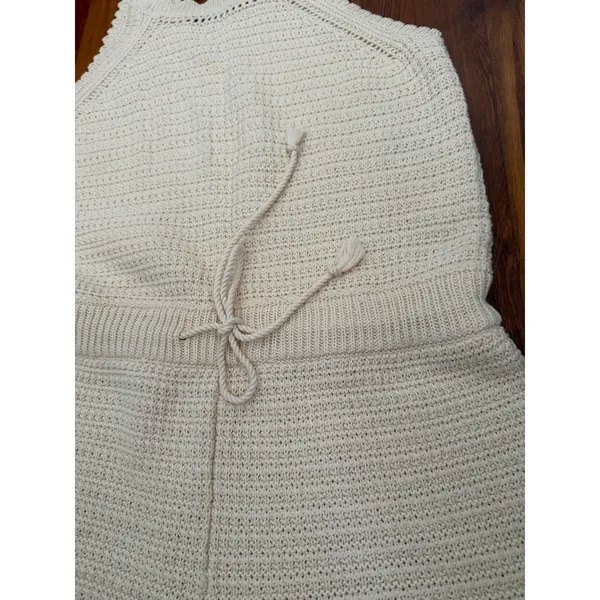 Universal Thread‎ Cream Sweater Knit Halter Romper Drawstring Waist Cream Medium - Image 6