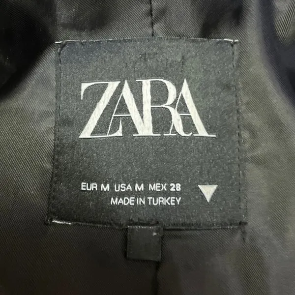 Zara Women's Black Long Sleeve One Button Notch Collar Long Blazer Coat Jacket M - Image 3