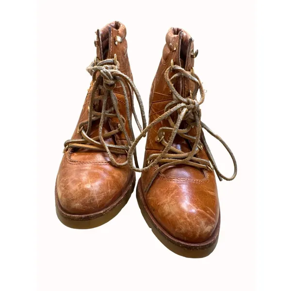 Michael Kors women’s brown leather ankle boots size 10M Sakai 5411 - Image 4