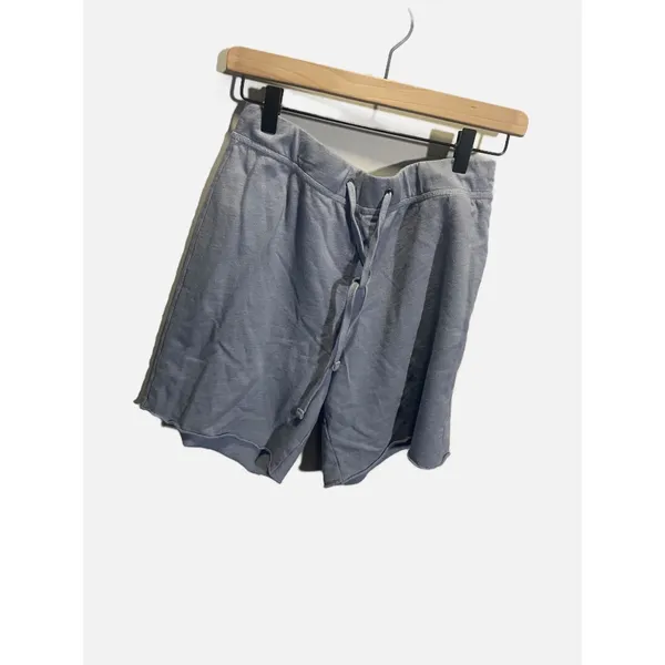 James Perse Shorts Womens 1 Blue French Terry Raw Hem Loungewear Casual Athleisu - Image 2