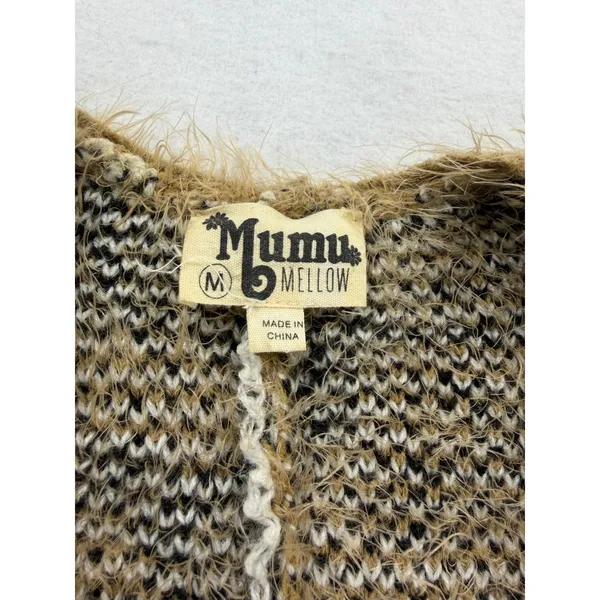 Show Me Your Mumu Mellow Cozi Cardi Golden Ears Leopard Fuzzy Cardigan Medium - Image 7