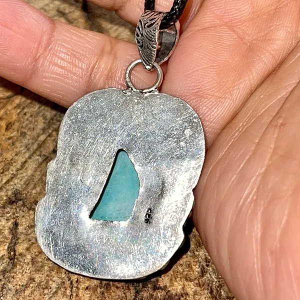 Blister Stabilized Turquoise Pendant 2” Blue - Image 6