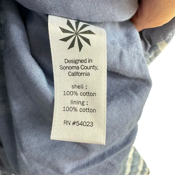 Athleta Blue Striped Barbados 100% Cotton Lined Short Sleeve Mini Dress Size XXS - Image 9