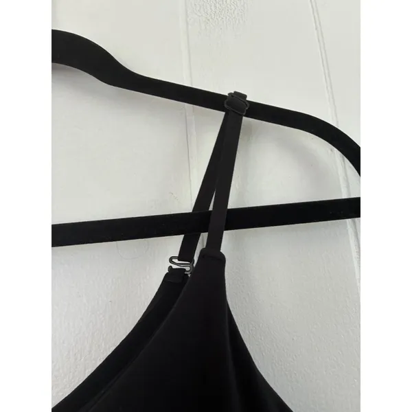 Athleta Womens Black V-Neck Tiered Midi Dress Adjustable Straps Size M - Image 5