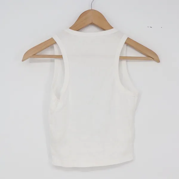 No Boundaries Tank Top Women XXS Malibu Beach Resort White Graphic Excellent - Image 4