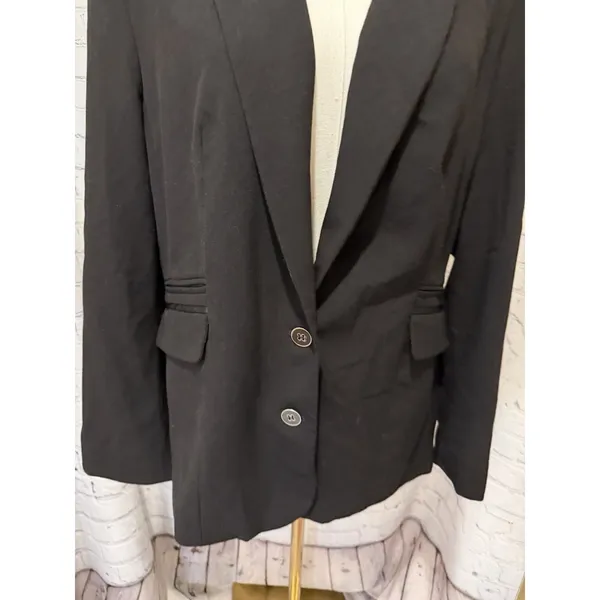 NWT NY&CO Womens Blazer Plus Size 18 Two Button Black Professional Office Wear - Image 3