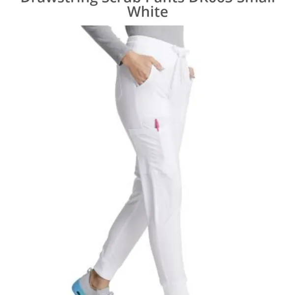 Dickies medical EDS Essentials contemporary white jogger scrubs pants si… - Image 5