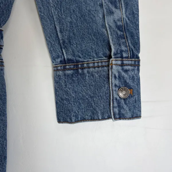 KBB by Kahlana Blue Denim Long Sleeve Wrap Mini Dress Small New with tags - Image 13