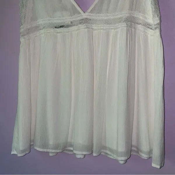 NEW Hayson Size L White Lace Trim Babydoll Tank Top 90s Y2K Cottage Fairy - Image 7