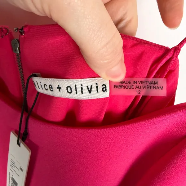 NWT Alice + Olivia Andalasia Fit & Flare Mini Dress Sz‎ 12 Watermelon Pink Party - Image 6