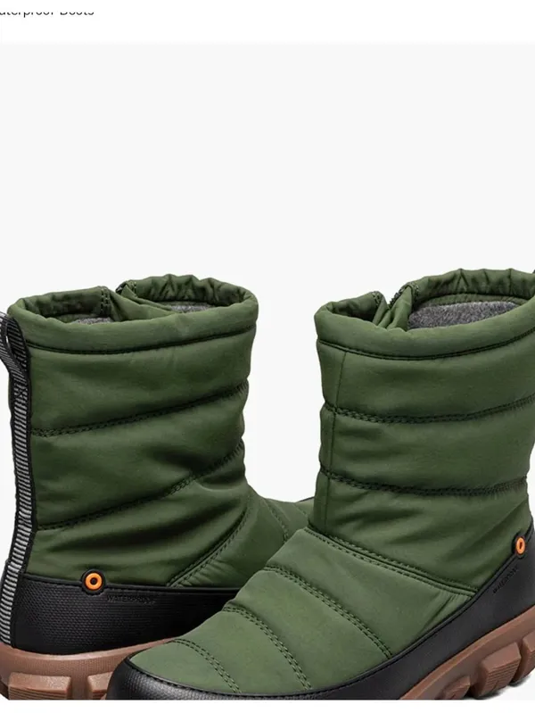 BOGS Cedar Quilt Waterproof boots, Cargo Green, Size 7, NWT no box - Image 3