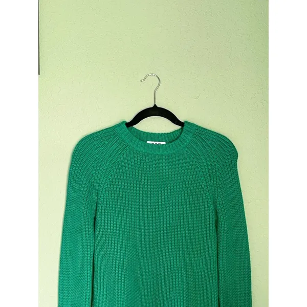 525 America Chunky Cable Knit Crewneck Sweater Size XS Green - Image 4