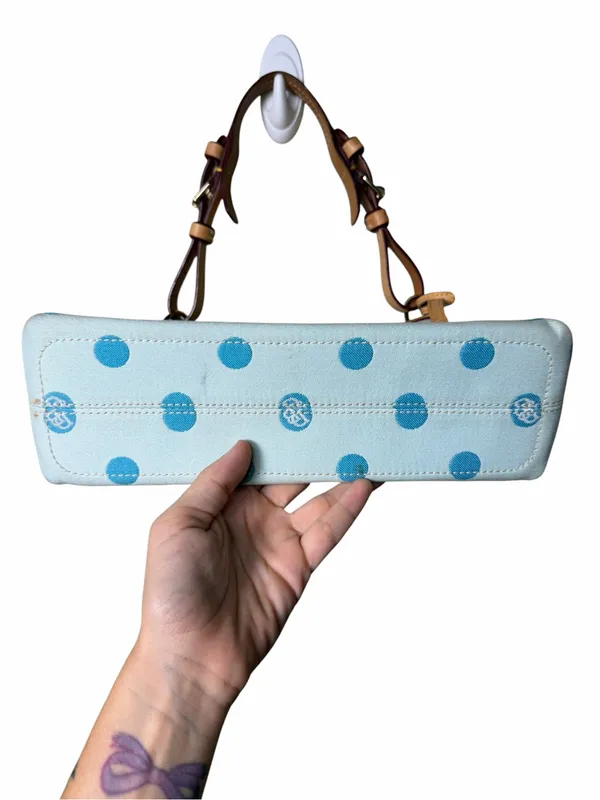 Dooney & Bourke Mini East West Slouch Bag Sky Blue Polka Dot Y2K - Image 2