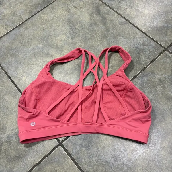 lululemon Free to be Serene Bra Sz 10 Rose Color Outdoor Casual Gym Gorpcore - Image 4