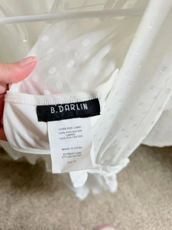 B Darlin White flowy mini dress - Image 3