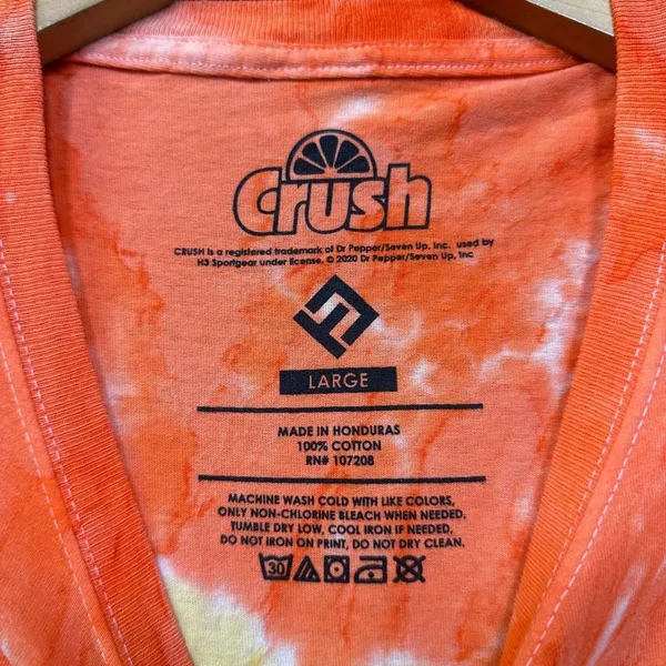 Crush Orange Citrus Flavored Soda Promo Tie Dye Crop Top L - Image 4