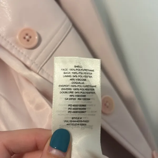 Aritzia Sunday Best Gabby Shirt Jacket Vegan Leather Shirt Jacket Pink - Image 10