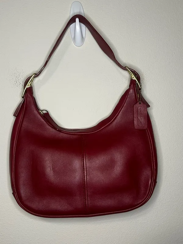 VINTAGE coach Legacy West Small Zoe Hobo Bag In Red leather style# 9342 - Image 2