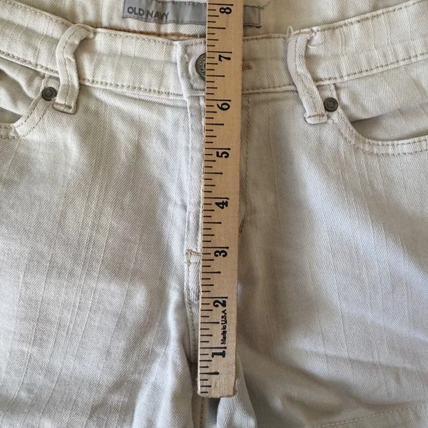 Y2K Old‎ Navy White Denim Shorts Mid Rise Stretch Cotton 4 Summer Beach Casual - Image 7