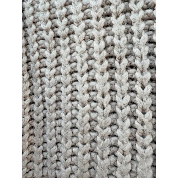 H M‎ Chunky Knit Turtleneck Sweater Beige Cropped Cozy Pullover Size S - Image 2